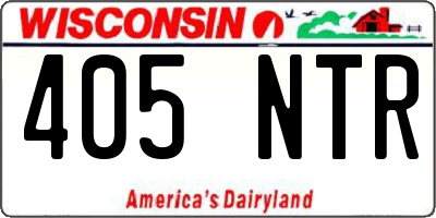 WI license plate 405NTR