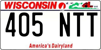 WI license plate 405NTT