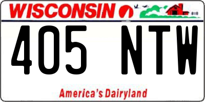 WI license plate 405NTW