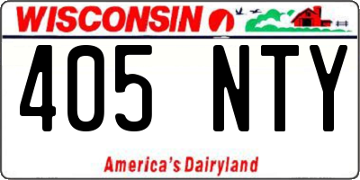 WI license plate 405NTY