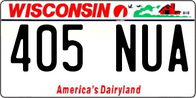 WI license plate 405NUA