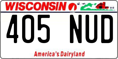 WI license plate 405NUD