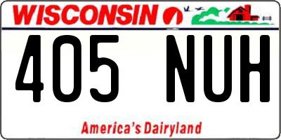 WI license plate 405NUH