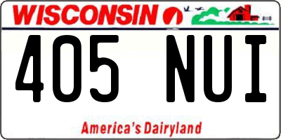 WI license plate 405NUI