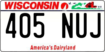 WI license plate 405NUJ