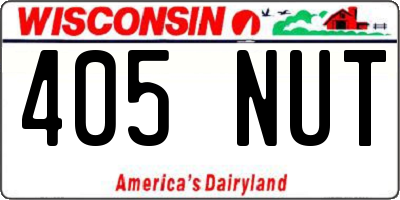 WI license plate 405NUT