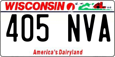 WI license plate 405NVA