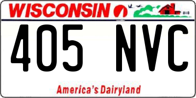 WI license plate 405NVC