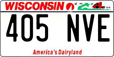 WI license plate 405NVE
