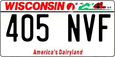 WI license plate 405NVF