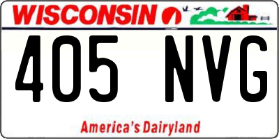 WI license plate 405NVG