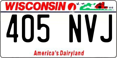 WI license plate 405NVJ
