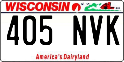 WI license plate 405NVK