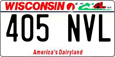 WI license plate 405NVL
