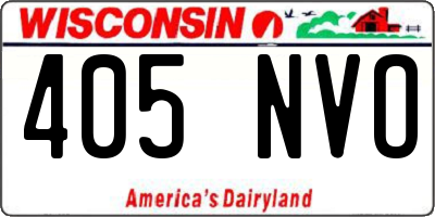 WI license plate 405NVO