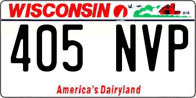 WI license plate 405NVP