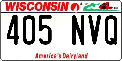 WI license plate 405NVQ