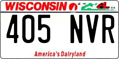 WI license plate 405NVR