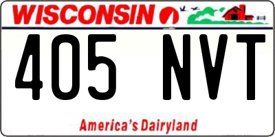 WI license plate 405NVT