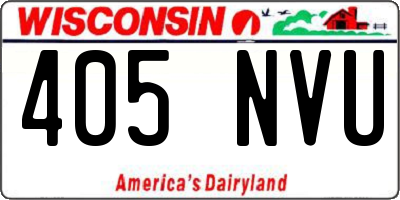 WI license plate 405NVU