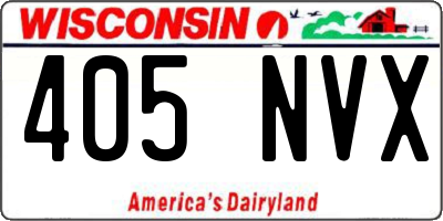 WI license plate 405NVX