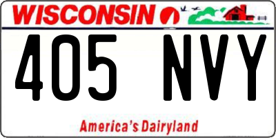 WI license plate 405NVY
