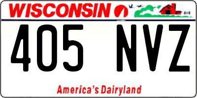 WI license plate 405NVZ