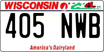 WI license plate 405NWB
