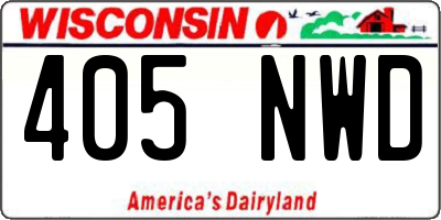 WI license plate 405NWD
