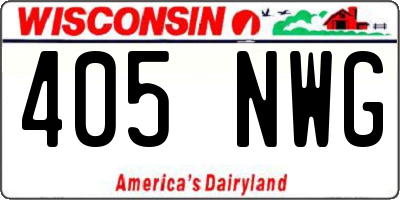 WI license plate 405NWG