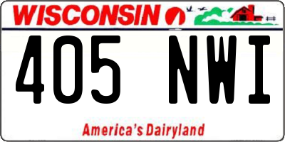 WI license plate 405NWI