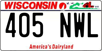 WI license plate 405NWL