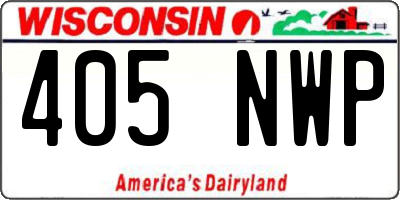 WI license plate 405NWP