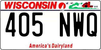 WI license plate 405NWQ