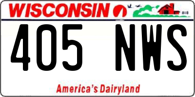 WI license plate 405NWS