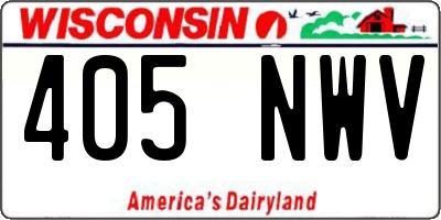 WI license plate 405NWV