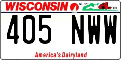 WI license plate 405NWW