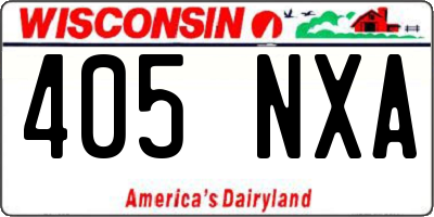 WI license plate 405NXA