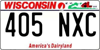 WI license plate 405NXC