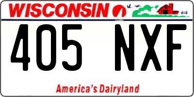 WI license plate 405NXF