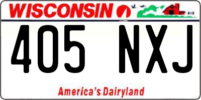 WI license plate 405NXJ
