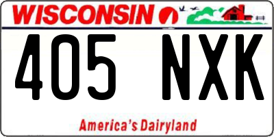 WI license plate 405NXK