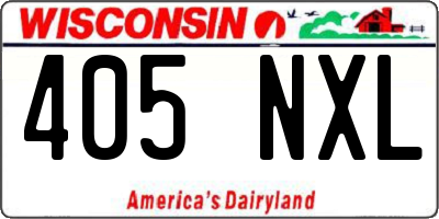 WI license plate 405NXL