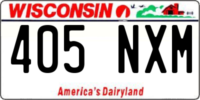 WI license plate 405NXM