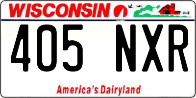 WI license plate 405NXR