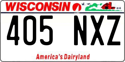 WI license plate 405NXZ