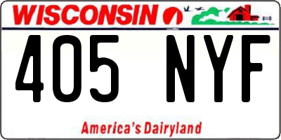 WI license plate 405NYF