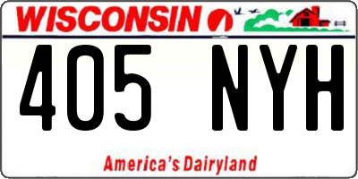 WI license plate 405NYH