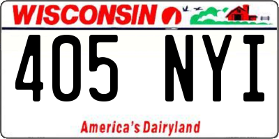 WI license plate 405NYI
