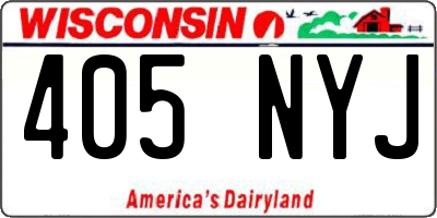 WI license plate 405NYJ